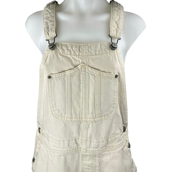 Old Navy Womens Cream Sleeveless Pocket Straight Leg Overall Jumpsuit Size 4 - Picture 3 of 5